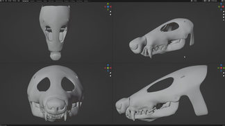 Badger Head Model (Quad-View)